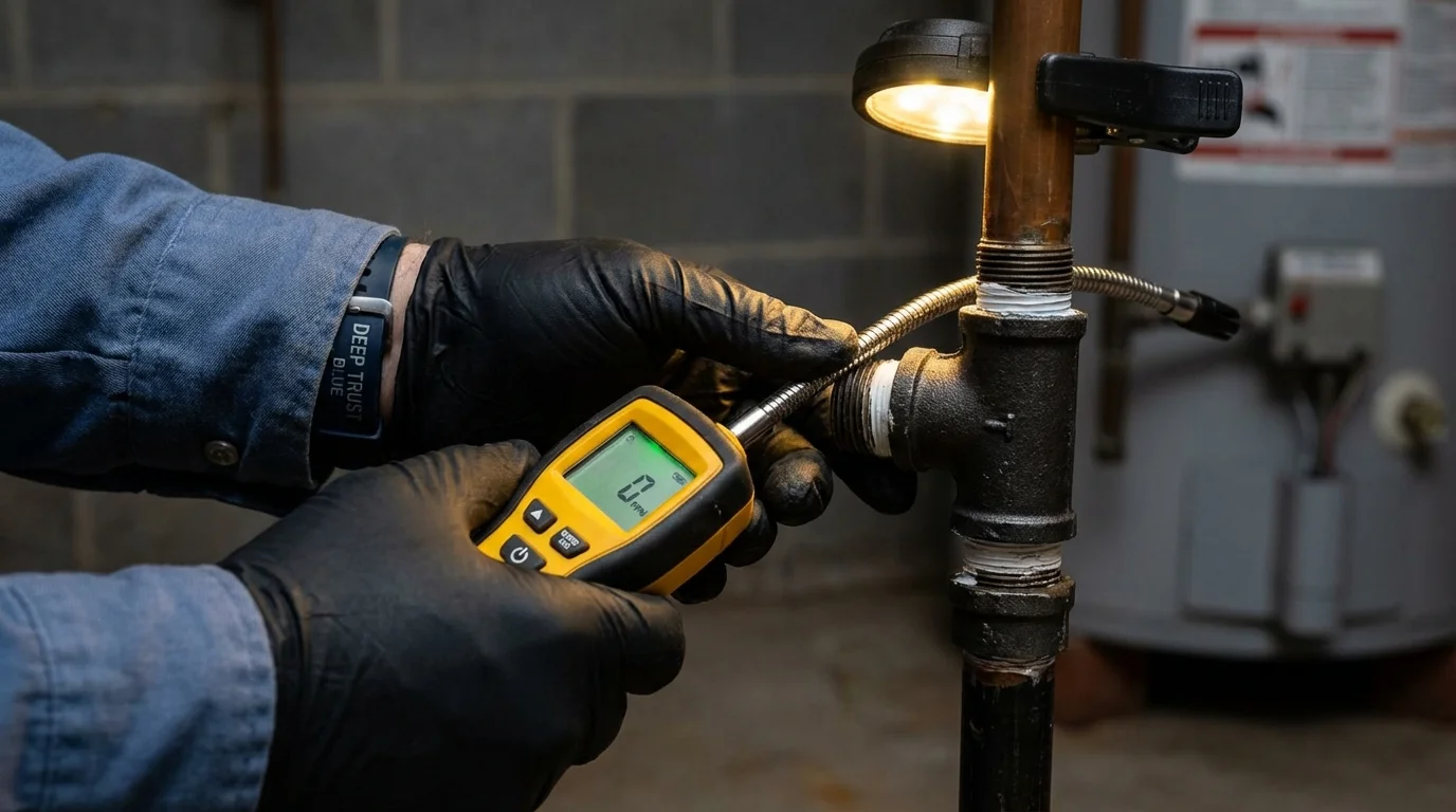 Gas leak detection with electronic sniffer by Johns Plumbing LLC in Glendale Heights
