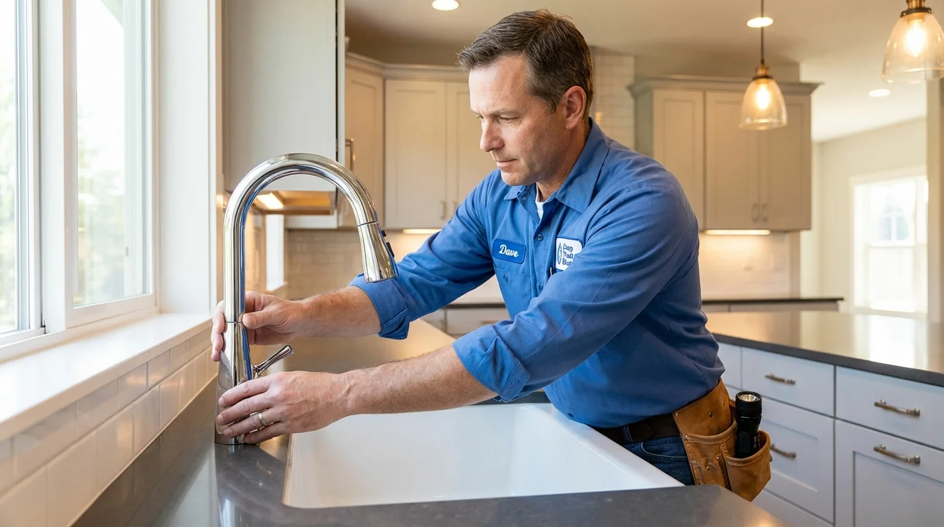 Kitchen faucet installation by Johns Plumbing LLC in Glendale Heights